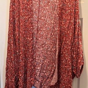 Torrid Red Floral Blouse